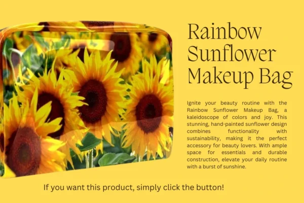 Rainbow Sunflower Makeup Bag